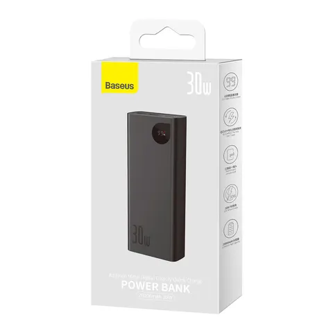 Внешний аккумулятор Baseus Adaman Metal Digital Display Quick Charge Power Bank 20000 mAh 30W