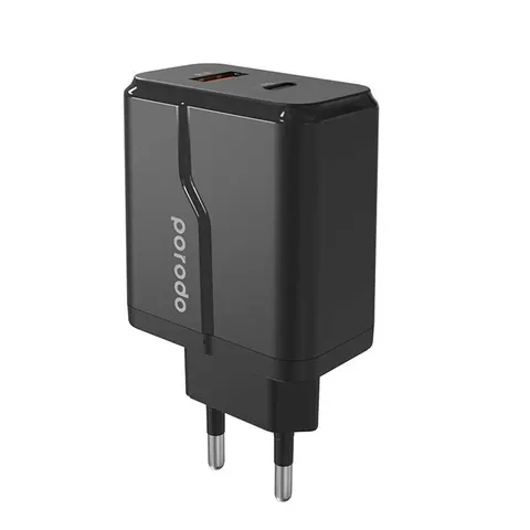 Блок питания Porodo GaN PD/QC с Lightning кабелем 20W