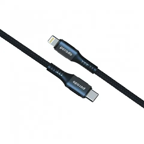 Блок питания Porodo GaN PD/QC с Lightning кабелем 20W