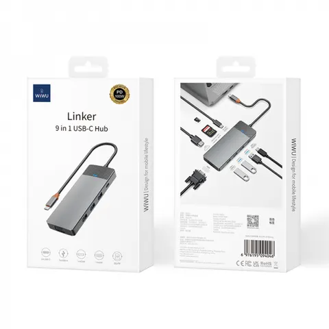 Адаптер-переходник Wiwu Linker 9 in 1 USB-C HUB