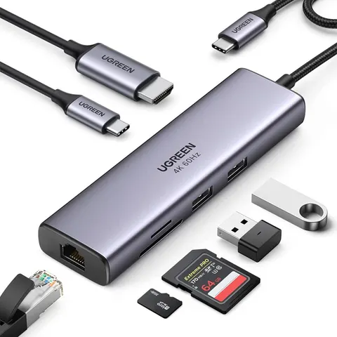 Универсальный адаптер UGreen Dock Adapter 7 в 1 4K (CM512/60515)