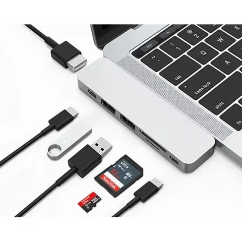 Адаптер-переходник Wiwu USB Type-C 7 in 1 Hub (T8)