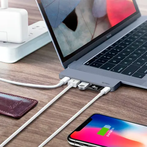 Адаптер-переходник Wiwu USB Type-C 7 in 1 Hub (T8)
