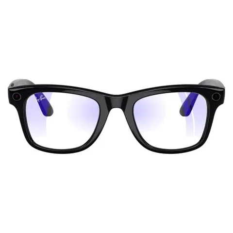 Солнцезащитные очки Ray-Ban Meta Wayfarer RW4006, Shiny Black / Clear (Blue-Violet Light Filter)