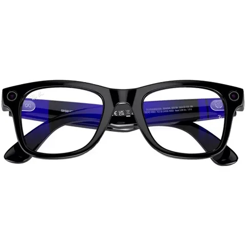 Солнцезащитные очки Ray-Ban Meta Wayfarer RW4006, Shiny Black / Clear (Blue-Violet Light Filter)