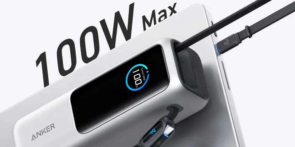 Внешний аккумулятор Anker Laptop Power Bank 25000мАч, 165W, Built-In and Retractable Cables (5)
