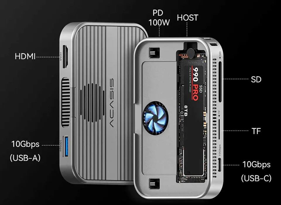 HUB Док-станция для iPhone ACASIS 10Gbps Magnetic Docking Station (2)