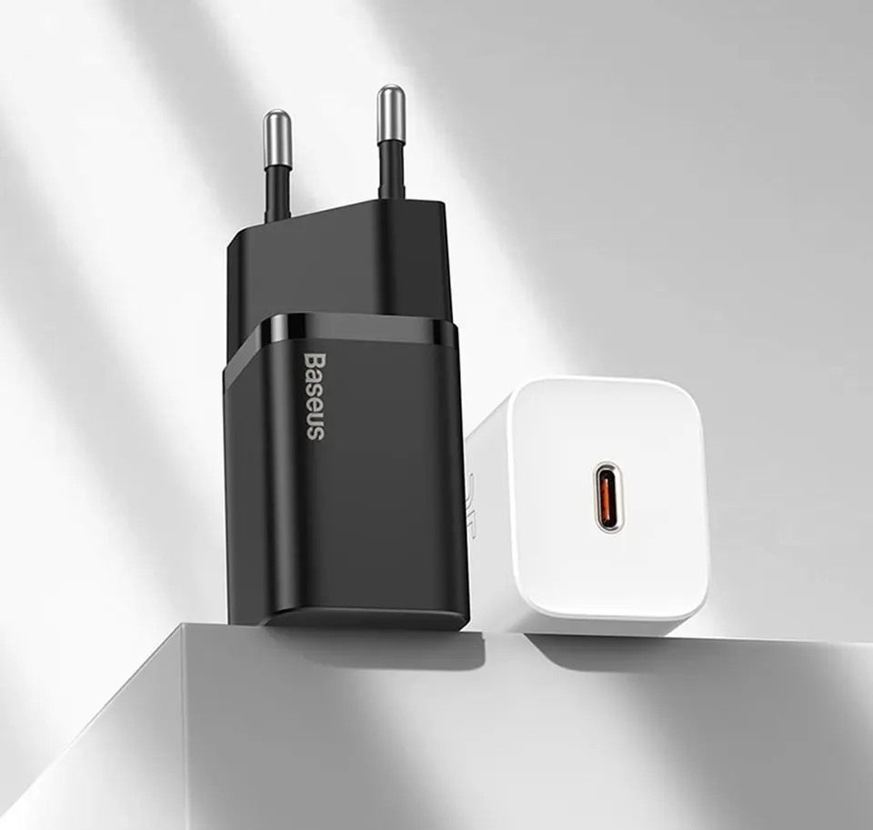 Зарядное устройство Baseus Super Si Quick Charger 1C 25W EU Sets + Type-C to Type-C Cable (1)