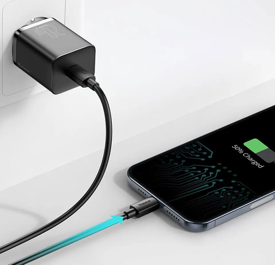 Зарядное устройство Baseus Super Si Quick Charger 1C 20W EU Set + Type-C to iP (2)
