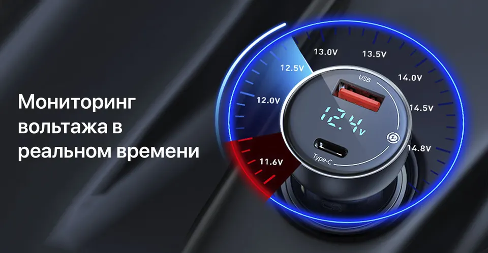 Автомобильное зарядное устройство Baseus Dual Quick Charger 65W (3)