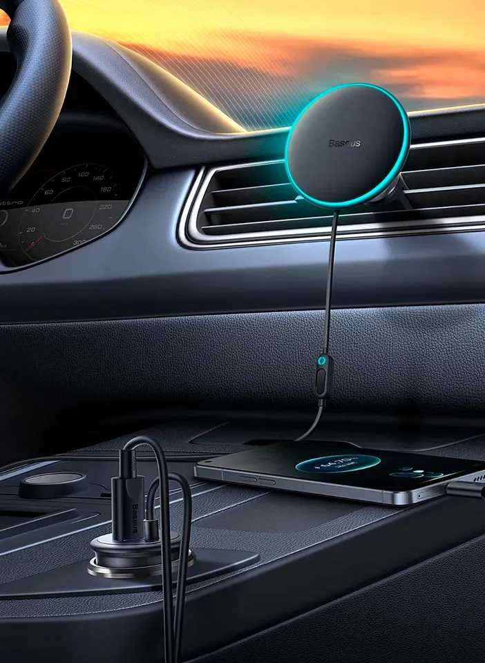 Автомобильный держатель с беспроводной зарядкой Baseus Cw01 Magnetic Wireles Charging Car Mount 15W (1)