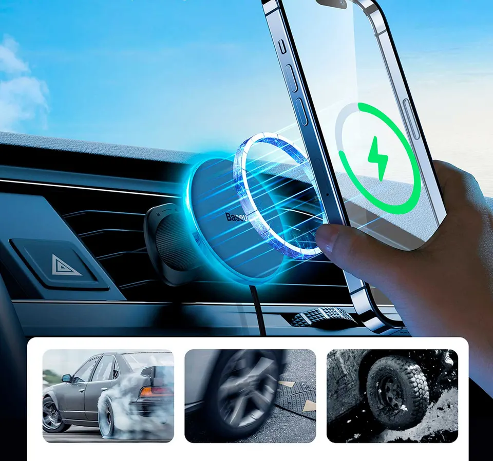 Автомобильный держатель с беспроводной зарядкой Baseus Cw01 Magnetic Wireles Charging Car Mount 15W (2)