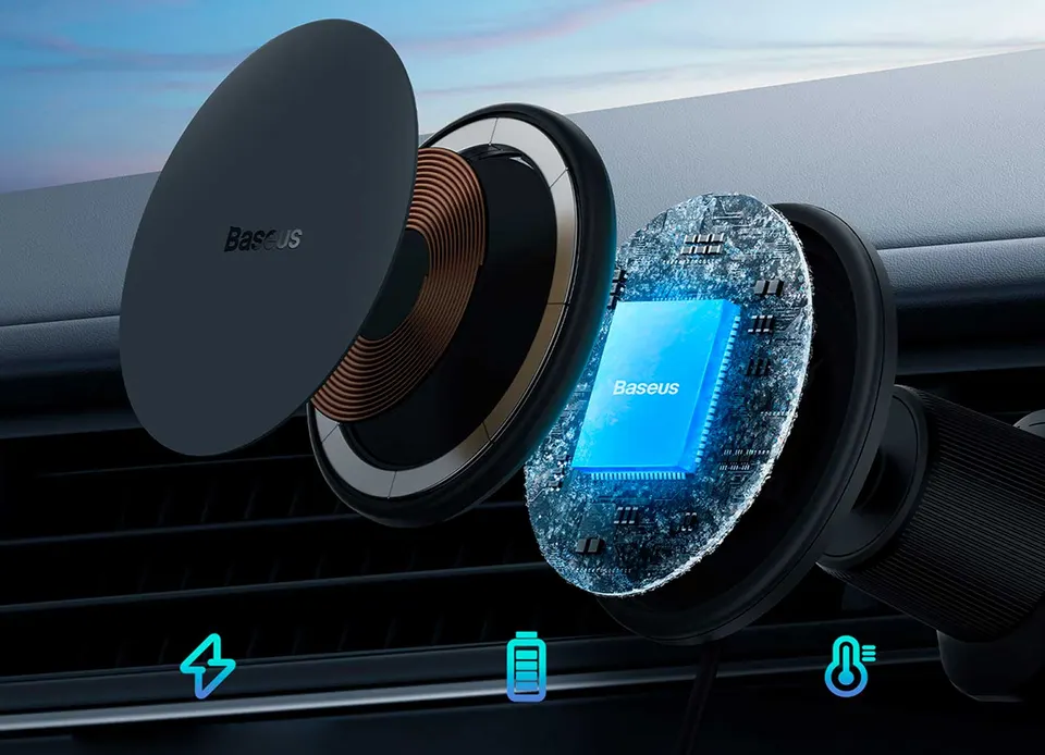 Автомобильный держатель с беспроводной зарядкой Baseus Cw01 Magnetic Wireles Charging Car Mount 15W (4)