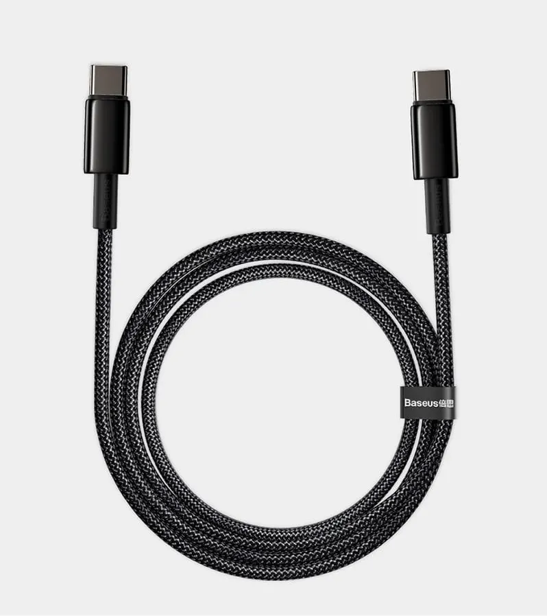 Кабель Baseus Tungsten Gold Fast Charging Data Cable Type-C to Type-C 100W (6)