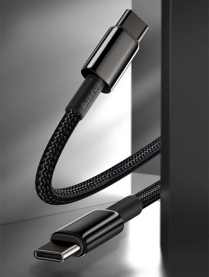 Кабель Baseus Tungsten Gold Fast Charging Data Cable Type-C to Type-C 100W (1)