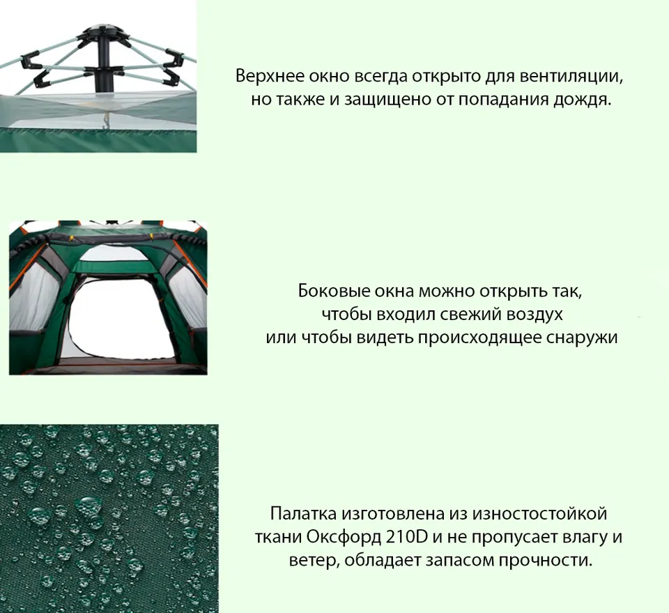 Палатка для кемпинга KYZ-0023 (3-4 чел) (4)