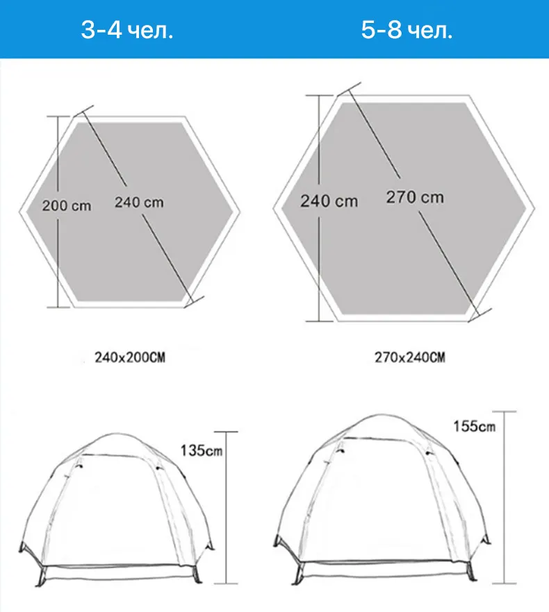 Палатка для кемпинга KYZ-0025 (3-4 чел) (2)