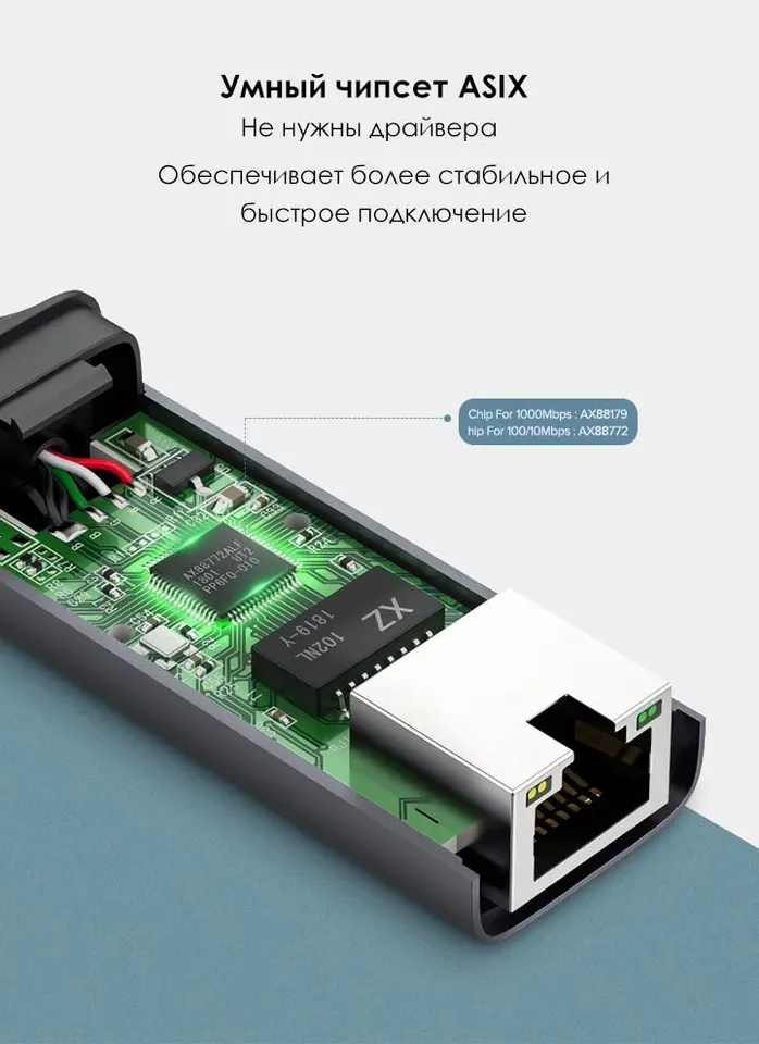 Конвертер сигнала UGreen USB-C to 10/100bps Ethernet Adapter (50736) (3)