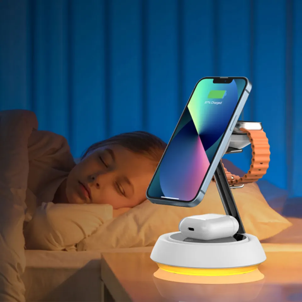 Беспроводное зарядное устройство Wiwu Power Air 3 in 1 Wireles Charger Wi-W002 (2)