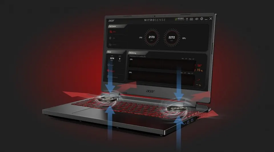 Ноутбук Acer Nitro 5 Gaming 15.6" Intel Core i7-12650H 12th Gen/ NVIDIA Geforce RTX4060 8GB (16+512GB SSD) Win 11 (9)