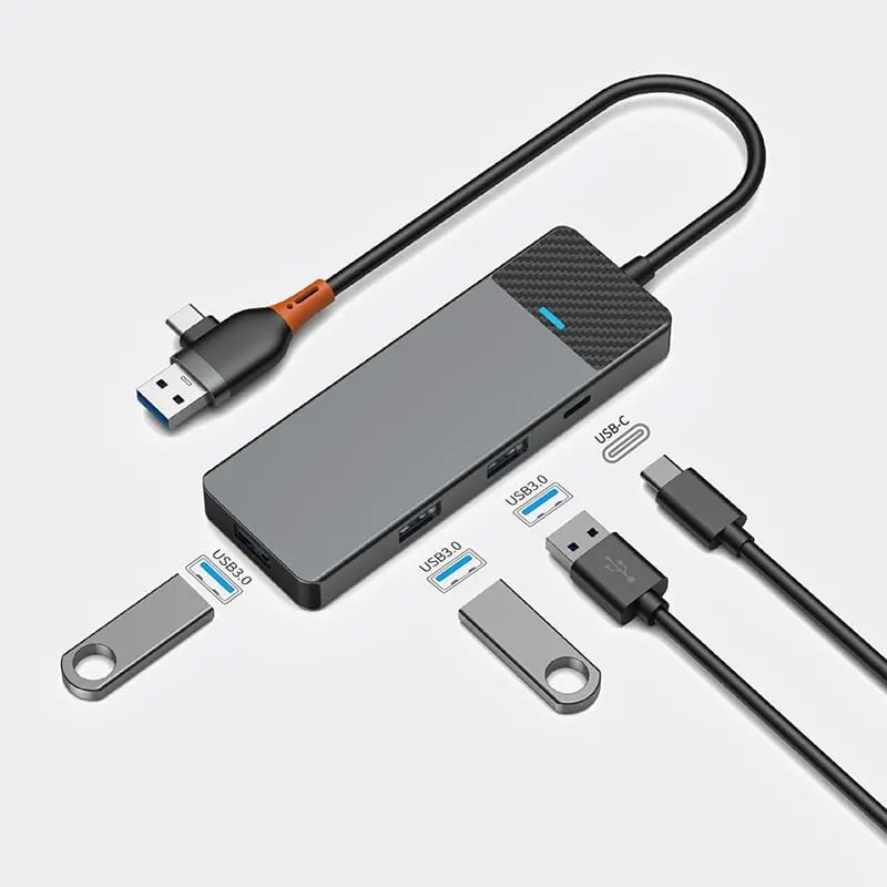 Адаптер-переходник Wiwu Linker 4 in 1 USB-A/C HUB A431C (1)