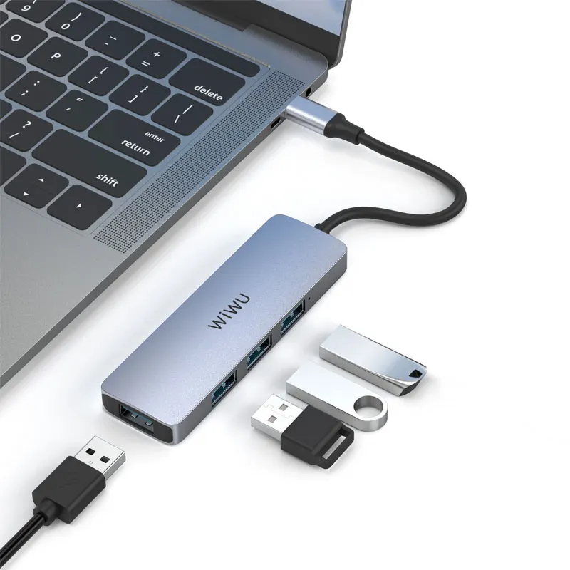 Адаптер-переходник Wiwu Alpha 4 in 1 USB-C Hub A440 Pro (1)