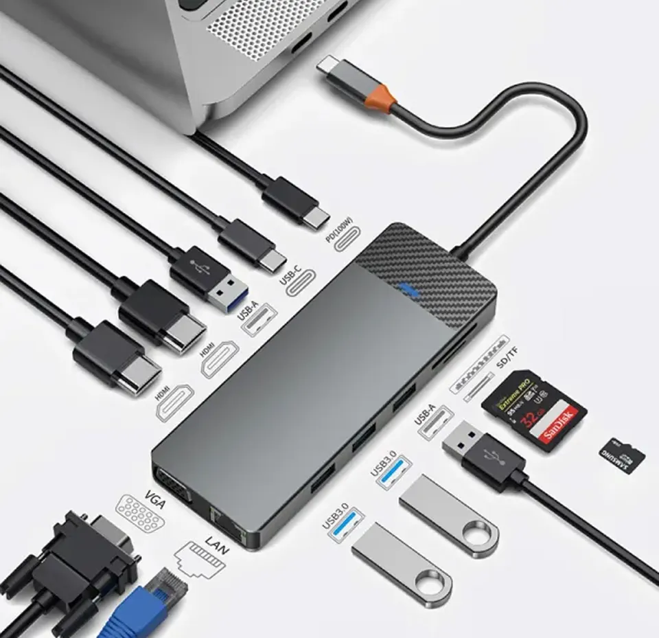 Адаптер-переходник Wiwu Linker 12 in 1 USB-C Hub (2)