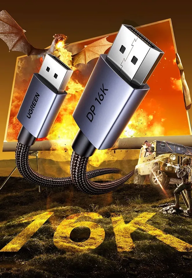 Кабель UGreen DisplayPort DP2.1 16K@60Hz 1.5m (35282) (2)