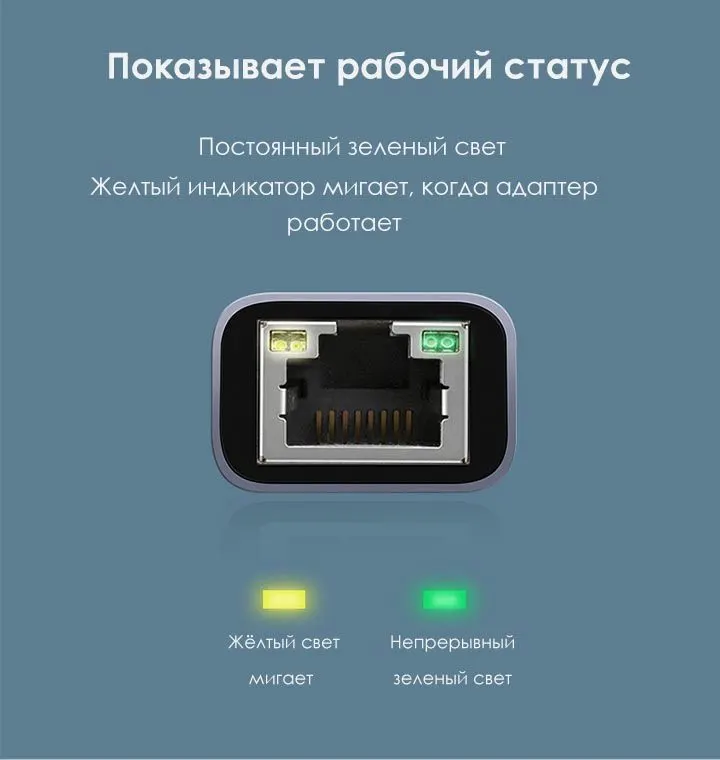 Конвертер сигнала UGreen USB-C to 10/100/1000bps Ethernet Adapter (50737) (5)