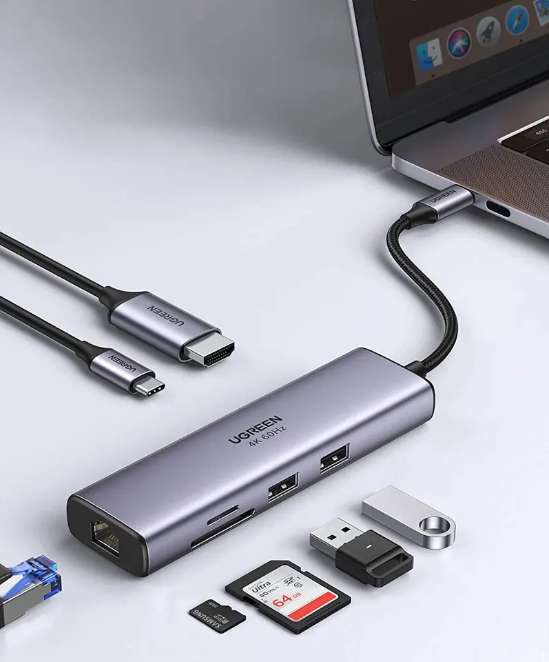 Универсальный адаптер UGreen Dock Adapter 7 в 1 4K (CM512/60515) (1)