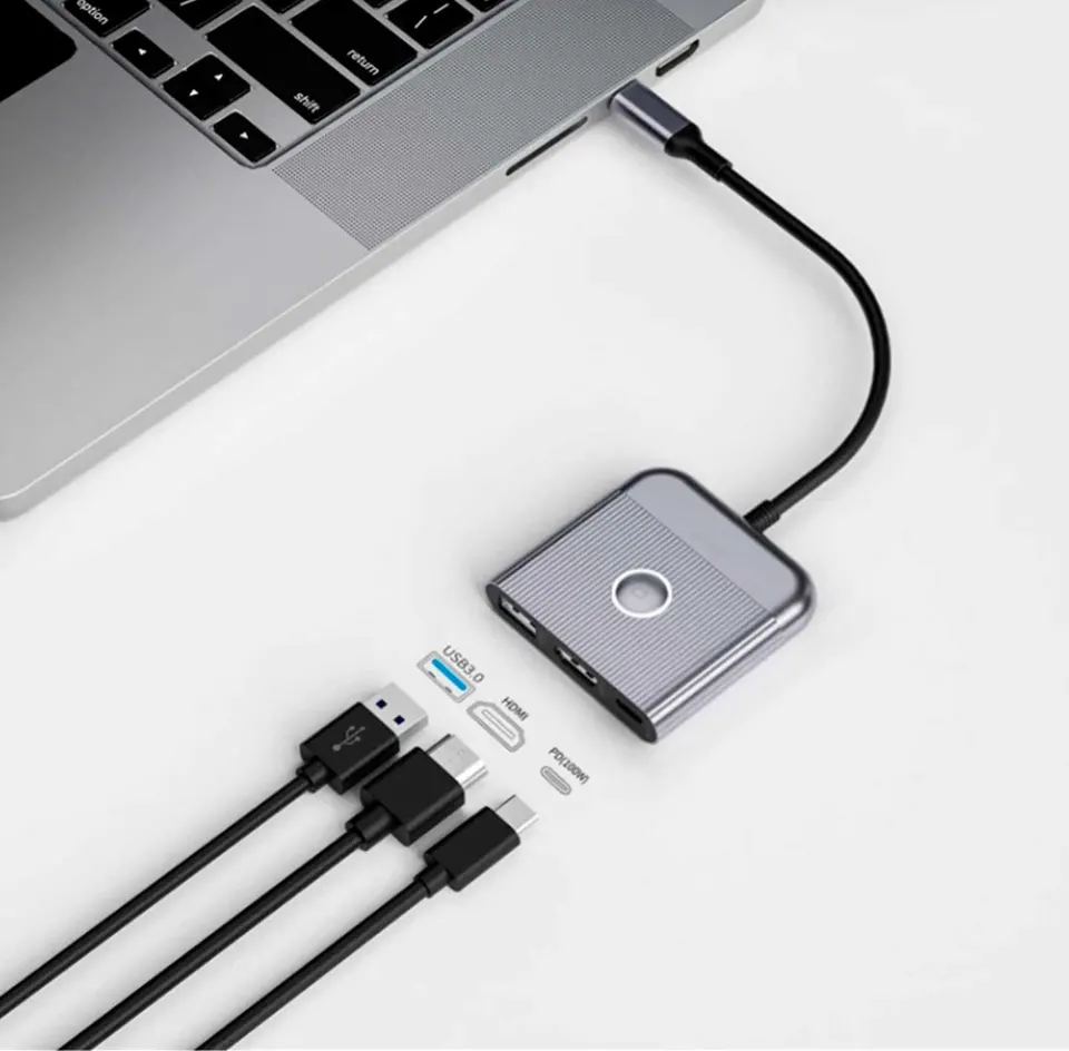 Адаптер-переходник Wiwu Wi-HB002 Traveling 3in1 USB C hub (2)