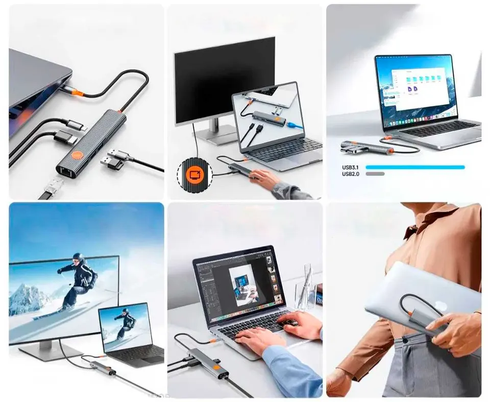 Адаптер-переходник Wiwu Wi-HB007 Travelling 7in1 USB-C Hub (2)