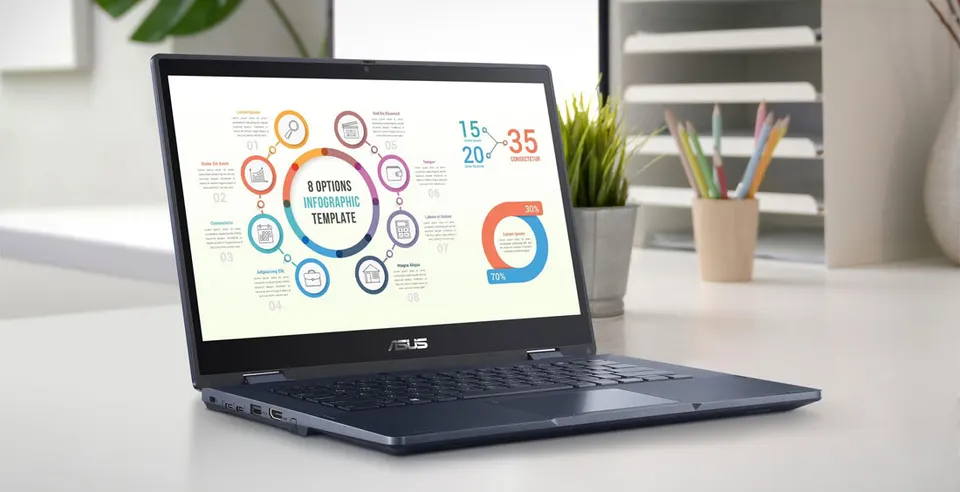 Ноутбук ASUS ExpertBook B3 Flip 14" X-360 TouchScreen Intel Core i5-1235U 12th Gen/ Intel Iris Xe Graphics (8GB+512GB SSD) (8)