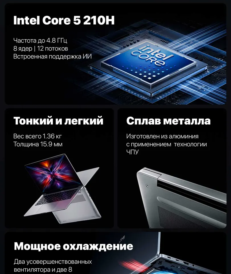 Ноутбук Redmi Book 14 2025 2.2K Intel Core 5 210H/ Intel Graphics (16GB+512GB SSD) (2)