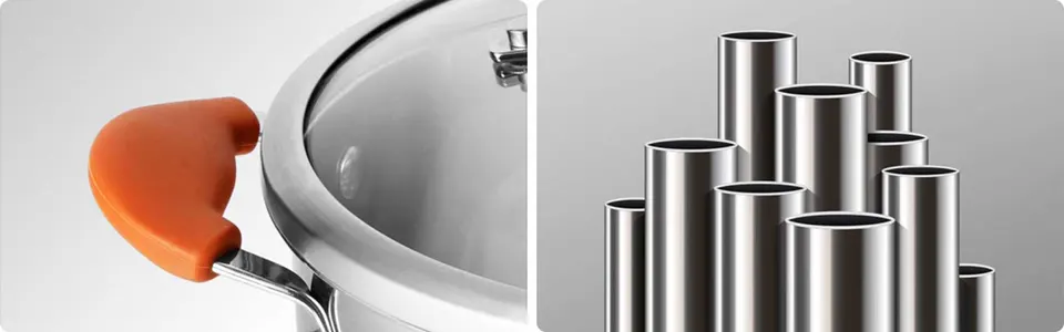 Кастрюля для супа из нержавеющей стали с пароваркой Хiaomi Mensarjor Stainless Steel Steamer (3)