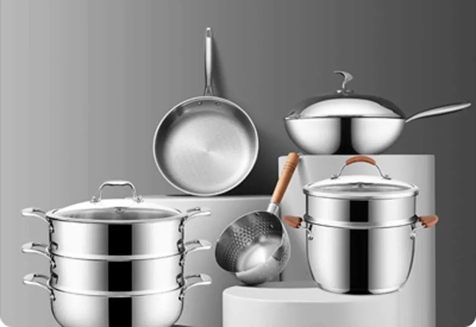 Кастрюля для супа из нержавеющей стали с пароваркой Хiaomi Mensarjor Stainless Steel Steamer (4)