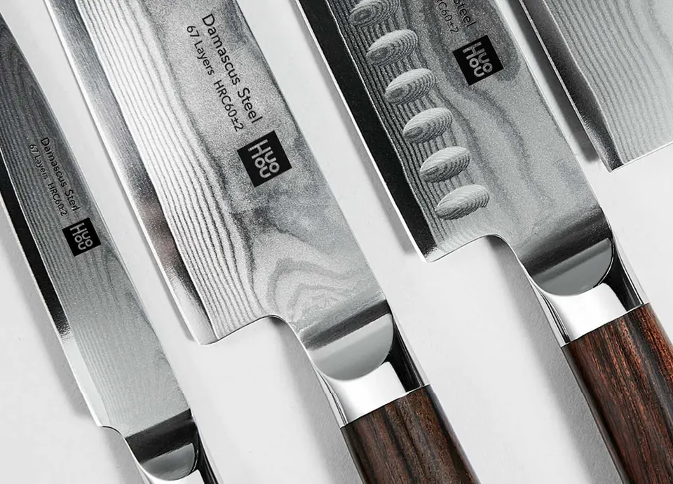 Набор кухонных ножей Xiaomi HuoHou Damascus Knife Set Ling Series (2)