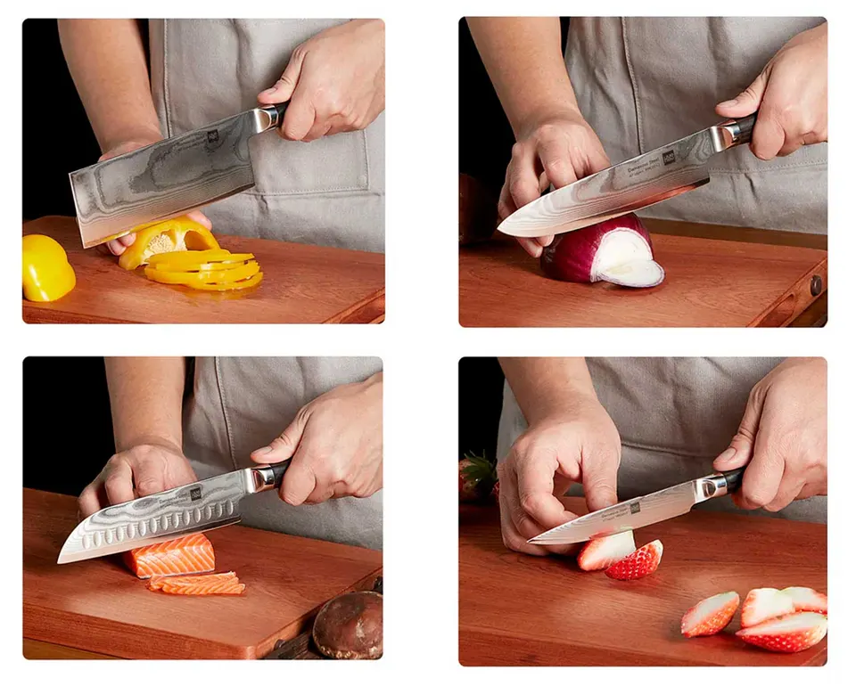 Набор кухонных ножей Xiaomi HuoHou Damascus Knife Set Ling Series (4)