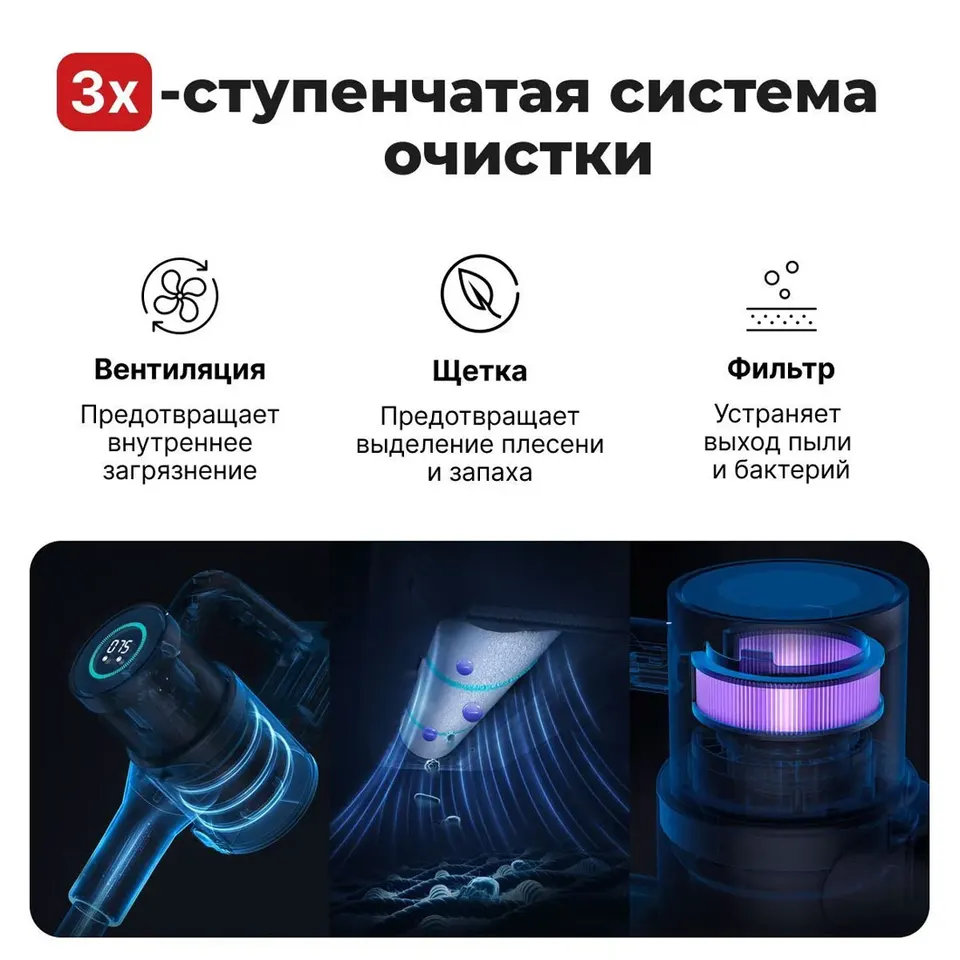 Вертикальный пылесос Roidmi Cordless Vacuum Cleaner Z10 (3)