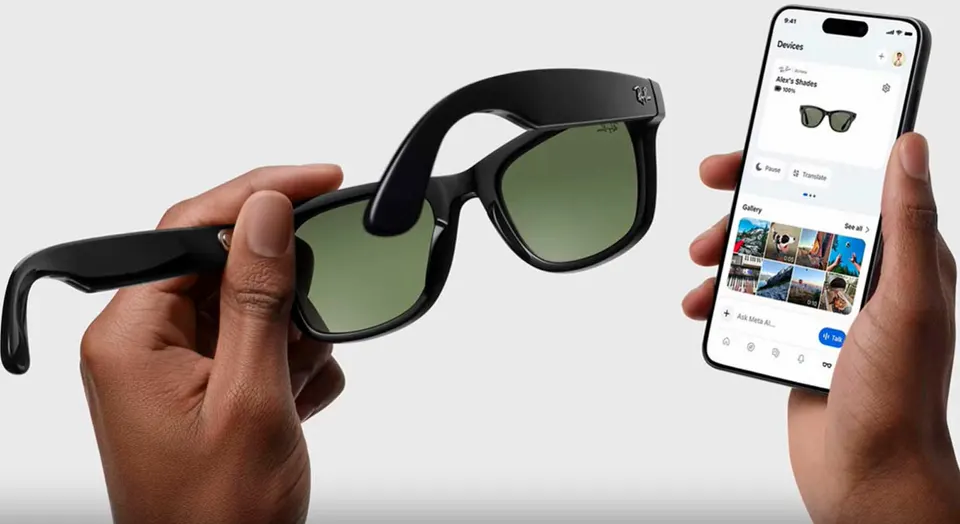Солнцезащитные очки RayBan Meta Headliner Gen 2 Shiny Black Transition Graph. Green (8)