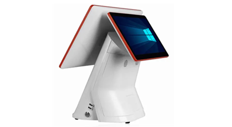 Моноблок сенсорный 15.6"+11.6" /CPU i3 3110M 2.4 GHz/ DDR3 4GB/64GB SSD/USB 6 2.0/LAN/COM/VGA ДВОЙНОЙ ЭКРАН (бело-оранжевый) (1)