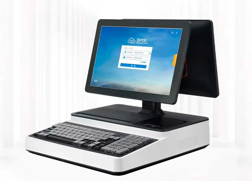 POS Моноблок с клавиатурой PSJ1000 двойной экран. 15.6-15.6 '/i5-3Gen/DDR3 8Gb/SSD 128Gb/WiFi/Lan/58 Print/Display non touch (1)
