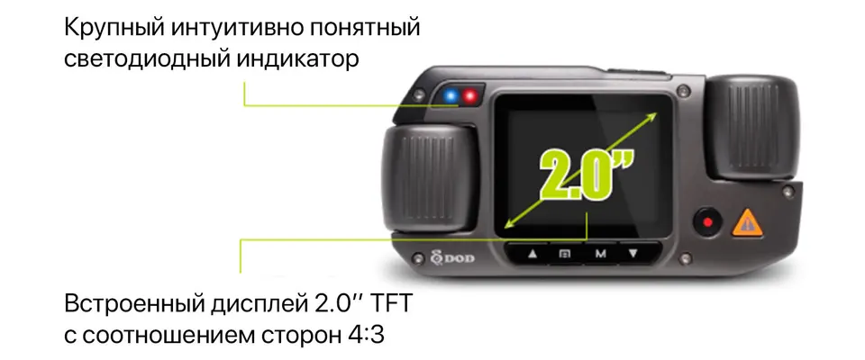 Видеорегистратор Dod TX600 Full HD Dual Lens Dashcam (5)