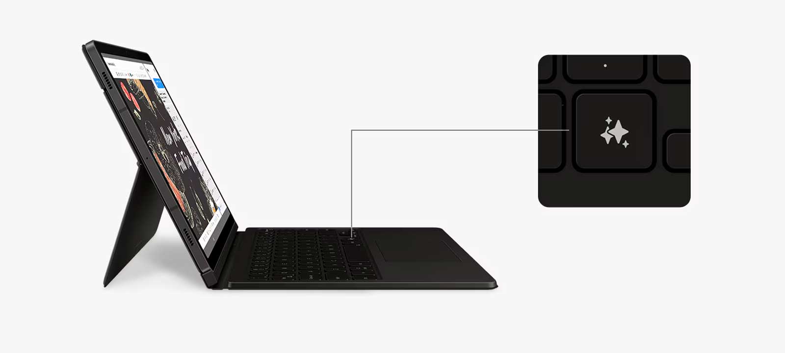 Чехол клавиатура Book Cover Keyboard - AI Key Galaxy Tab S10 FE/S9/S9 FE (1)