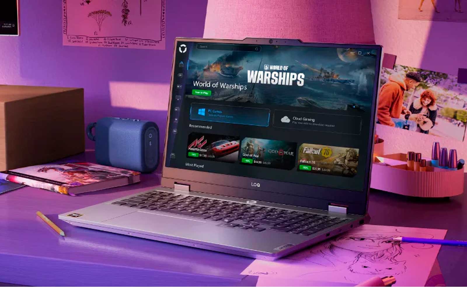 Ноутбук Lenovo LOQ Gaming 15.6” FHD 144Hz AMD Ryzen 5 220 / Nvidia Geforce RTX 5050 8GB (16GB + 512GB SSD) DOS, ENG KB, Luna Grey (4)