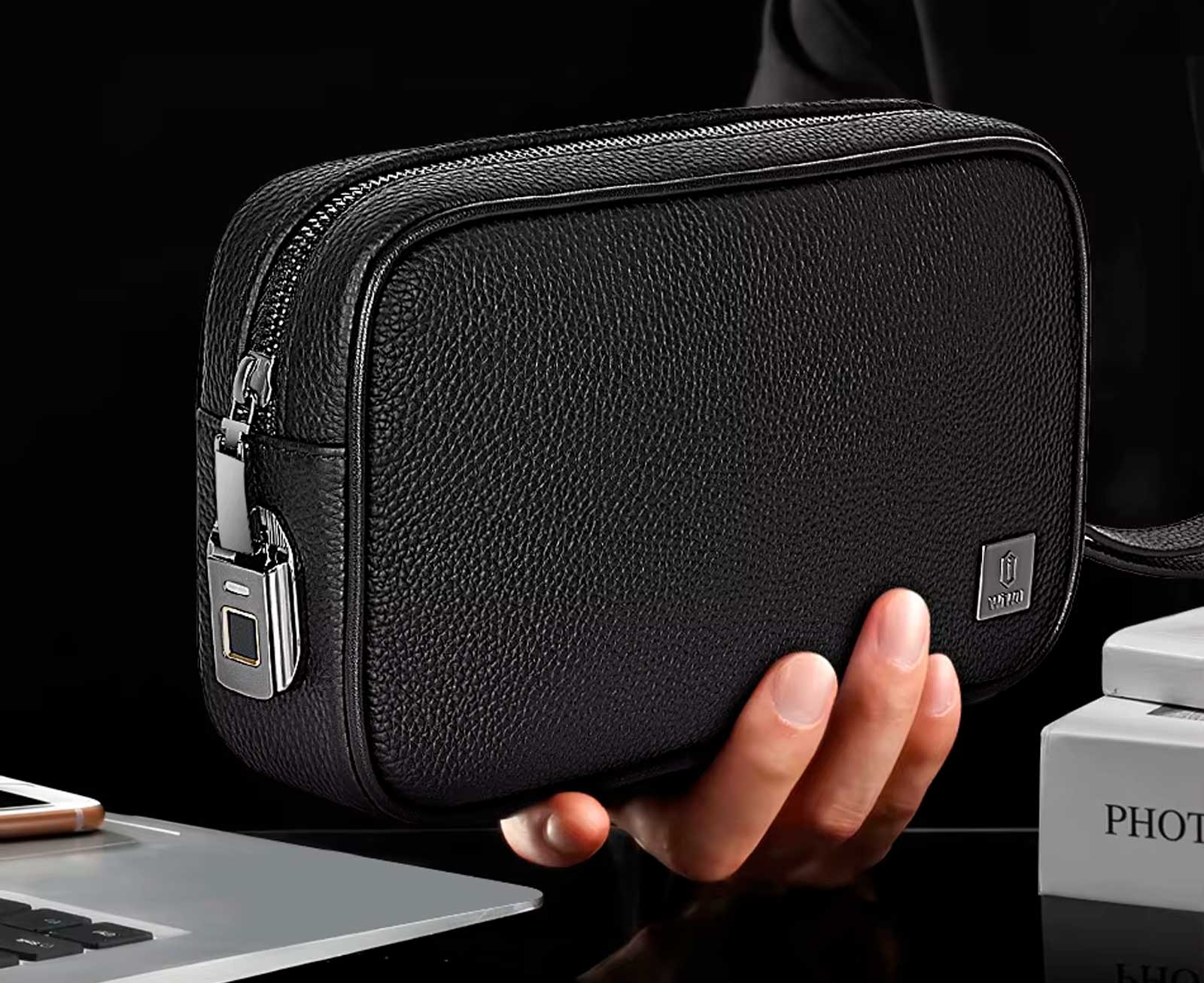 Сумка Wiwu Master Genuine Leather Fingerprint Lock Pouch (1)