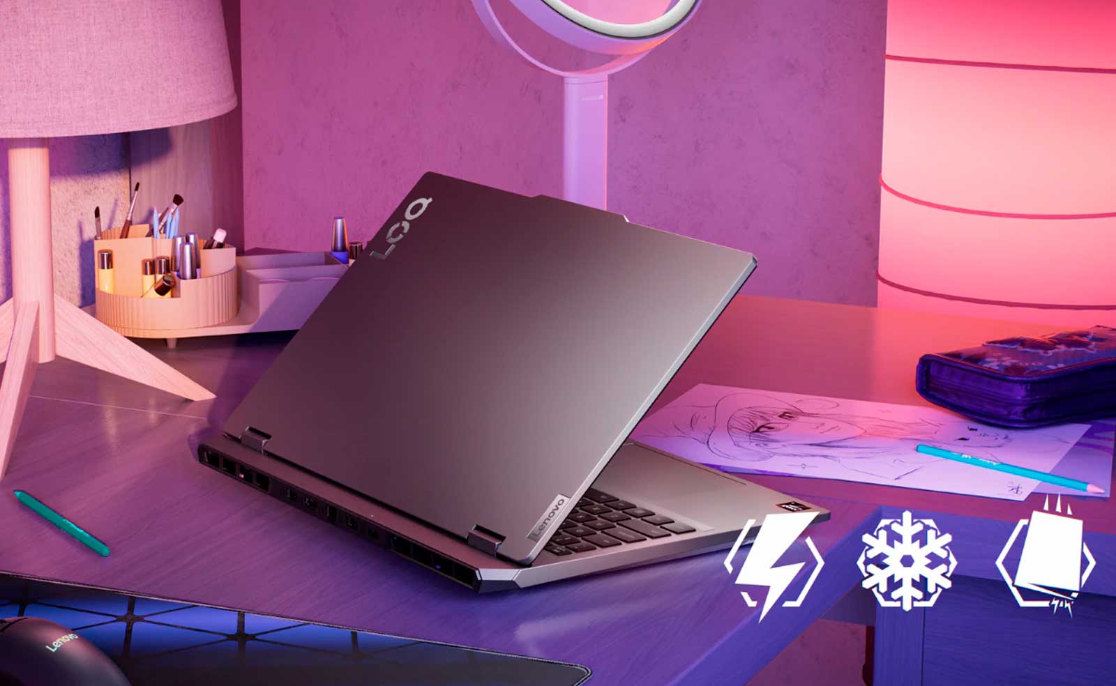 Ноутбук Lenovo LOQ Gaming 15.6” FHD 144Hz AMD Ryzen 5 220 / Nvidia Geforce RTX 5050 8GB (16GB + 512GB SSD) DOS, ENG KB, Luna Grey (5)